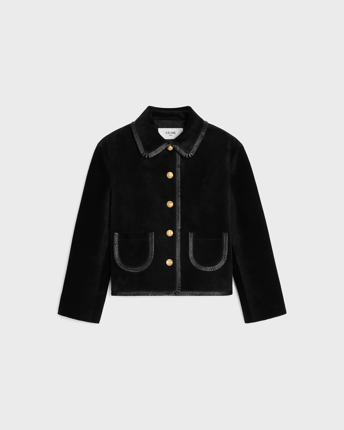 Celine Straight Blouson Jacket Suede Black