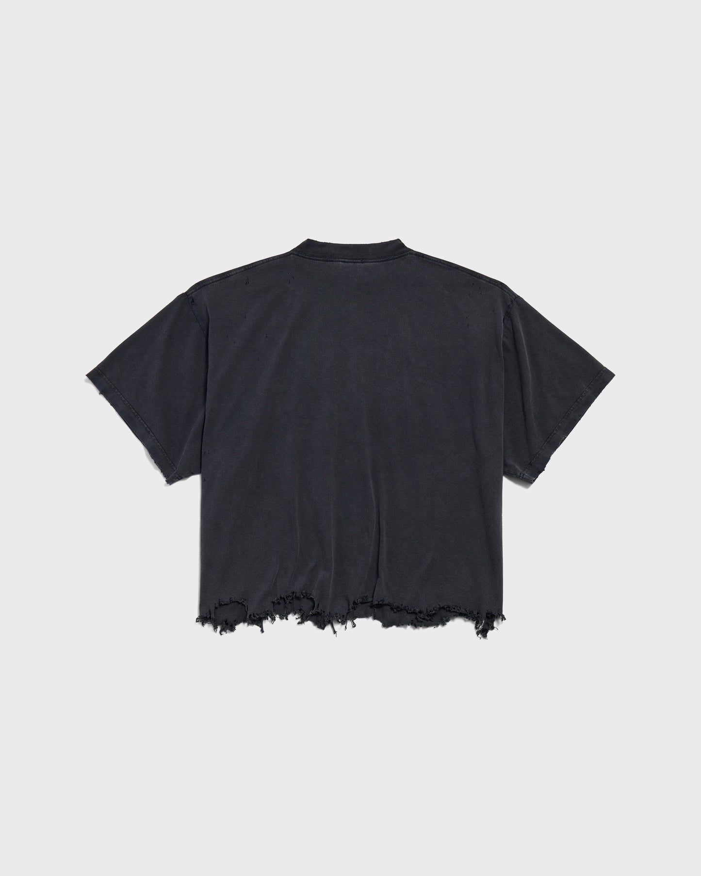 Balenciaga New Year Series 25 Cropped T-Shirt Black Faded