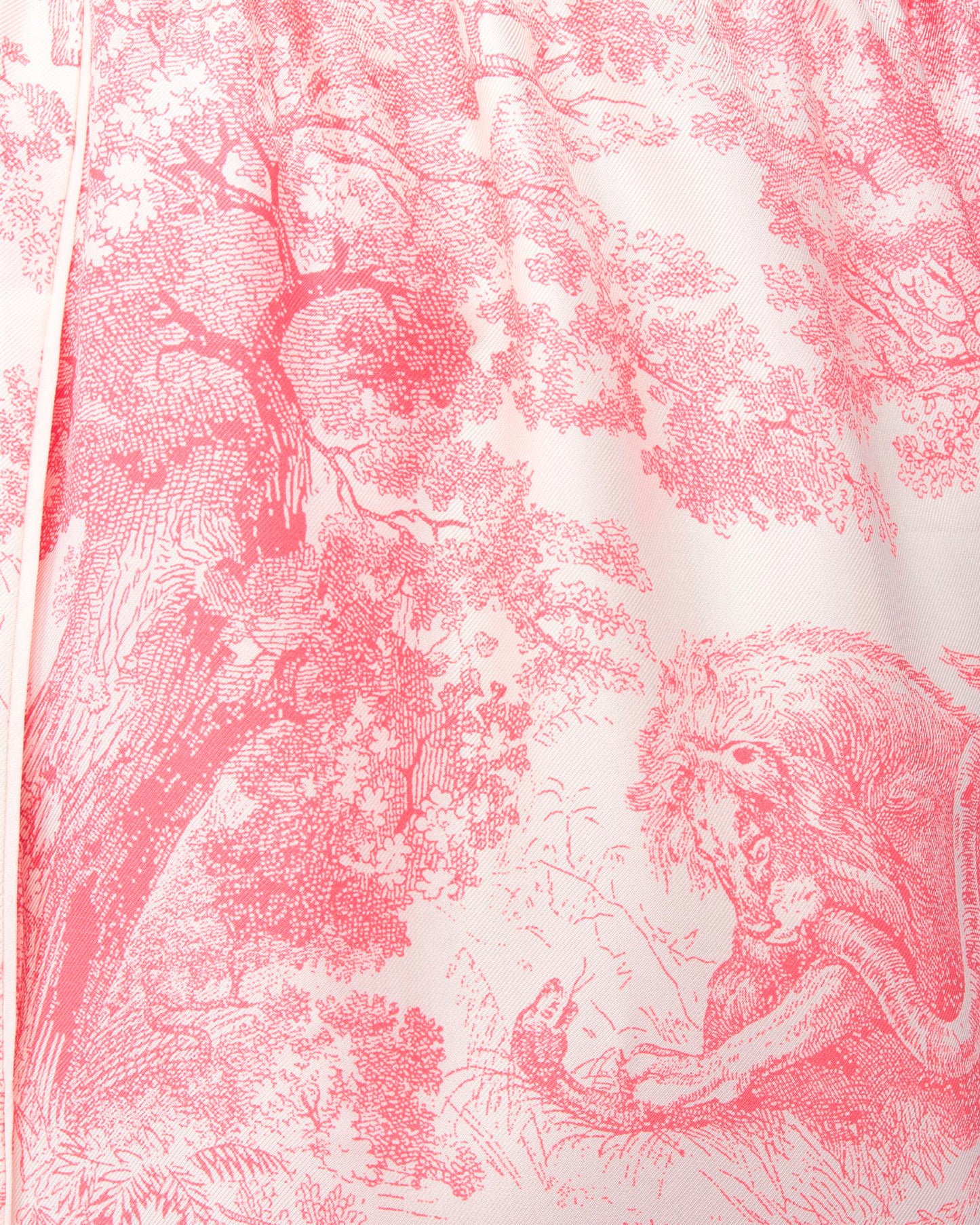 Dior Dioriviera Shorts White and Candy Pink Silk Twill with Toile de Jouy Sauvage Motif