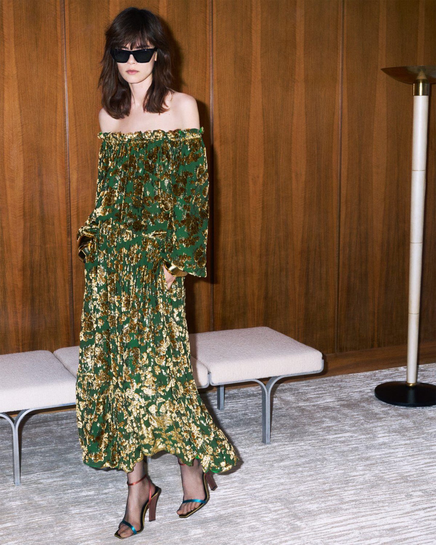 Saint Laurent Blouse Lame Devore Velvet