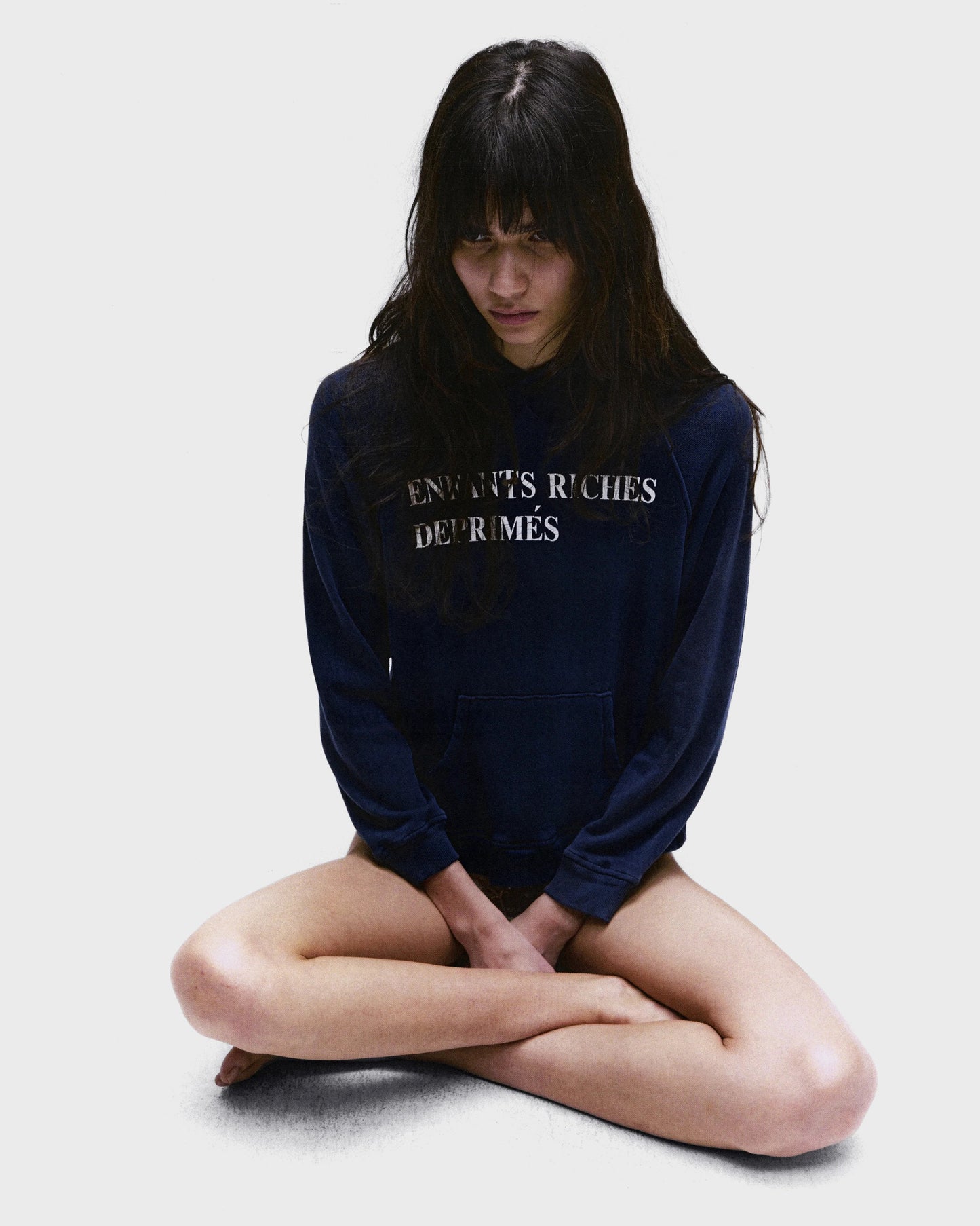 Enfants Riches Déprimés Classic Logo Shrunken Hoodie Faded Black