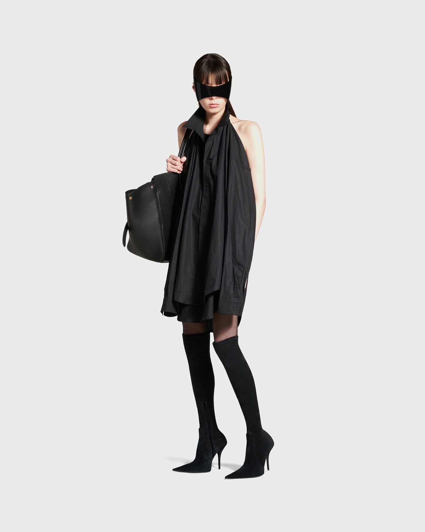 Balenciaga Suspended Shirt Dress Black