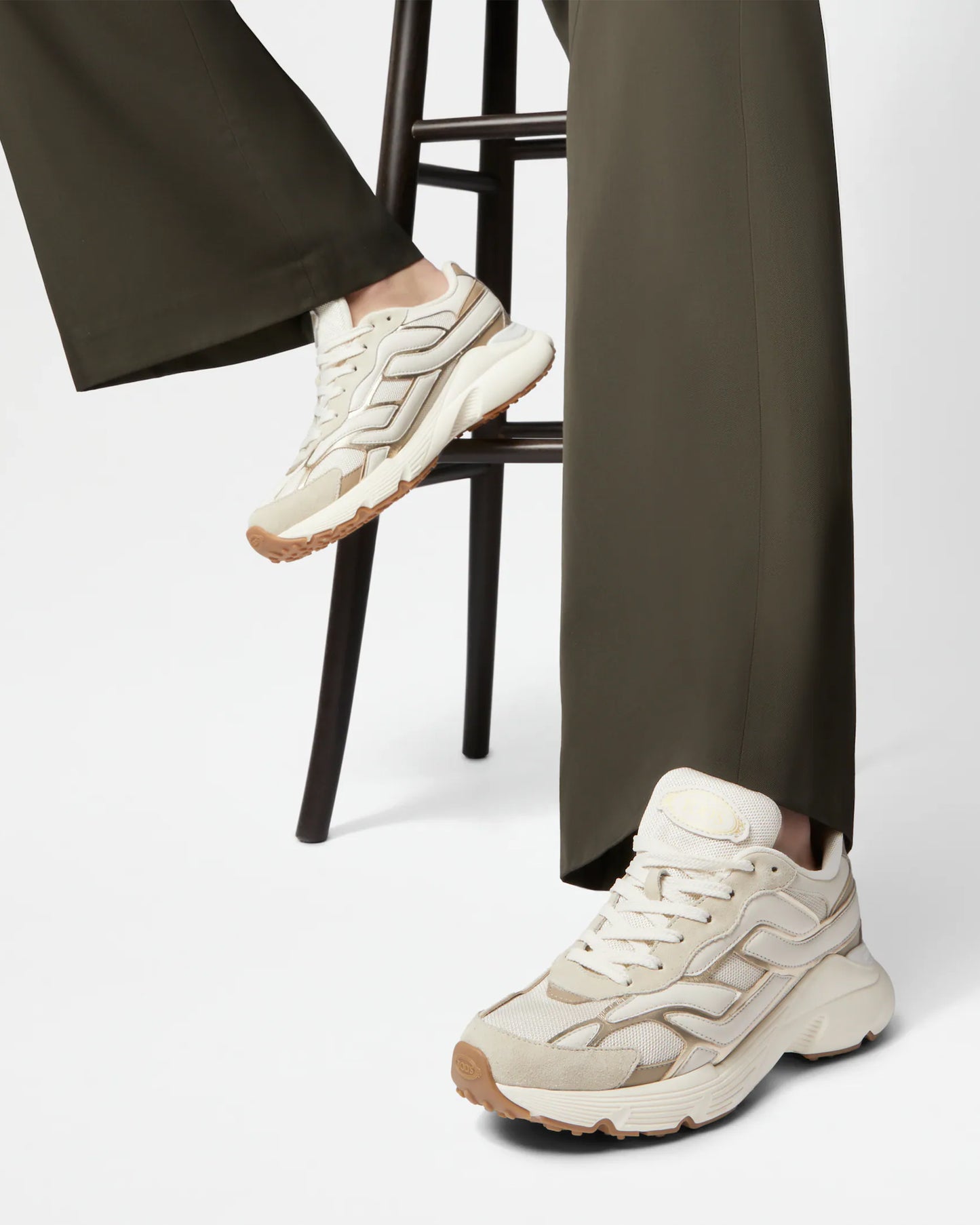 Tod's Sneakers Beige White Gold