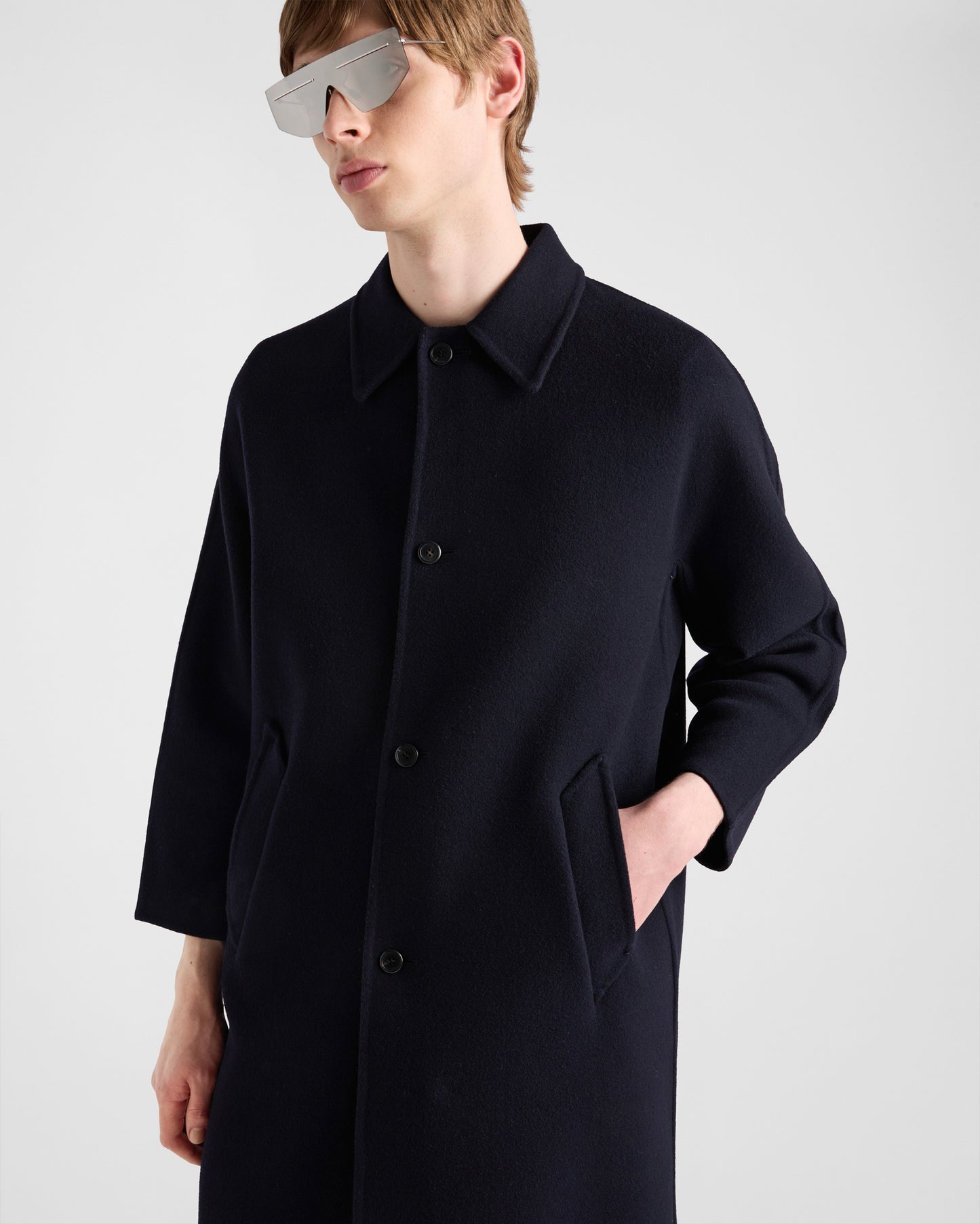 Prada Single-Breasted Cashmere Navy