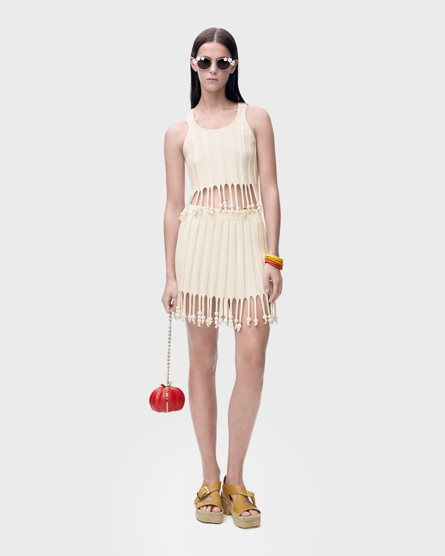 Loewe Mini Skirt In Cotton Tan