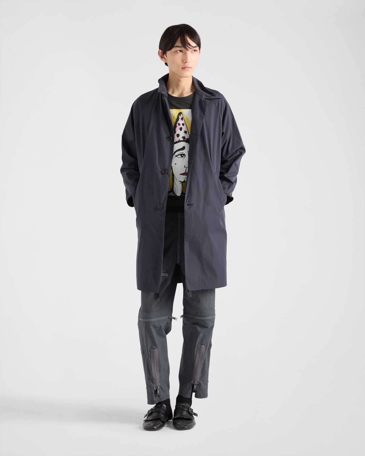 Prada Print Jersey Asphalt Gray/Yellow