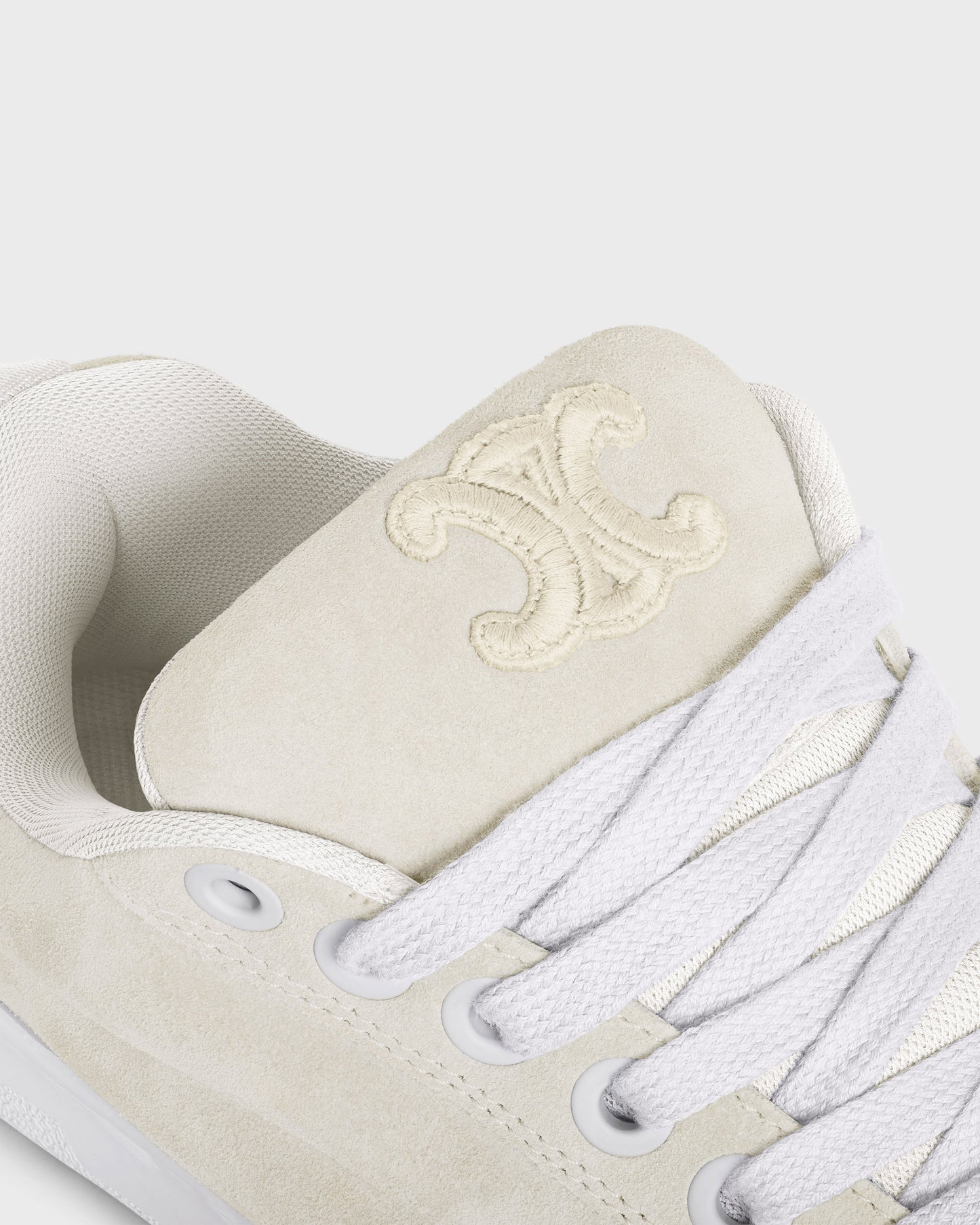 Celine Huntington Low Sneaker Suede Calfskin Mesh Optic White