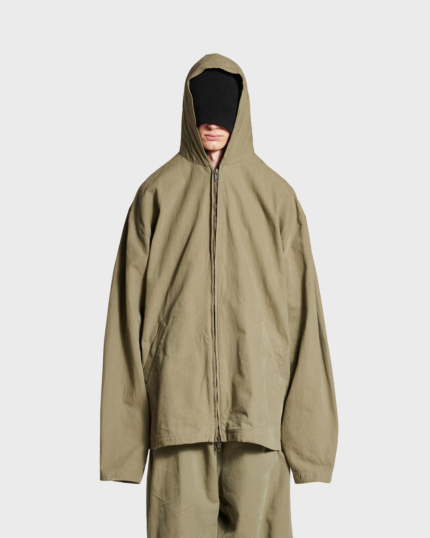 Balenciaga Hooded Zip-Up Jacket Green