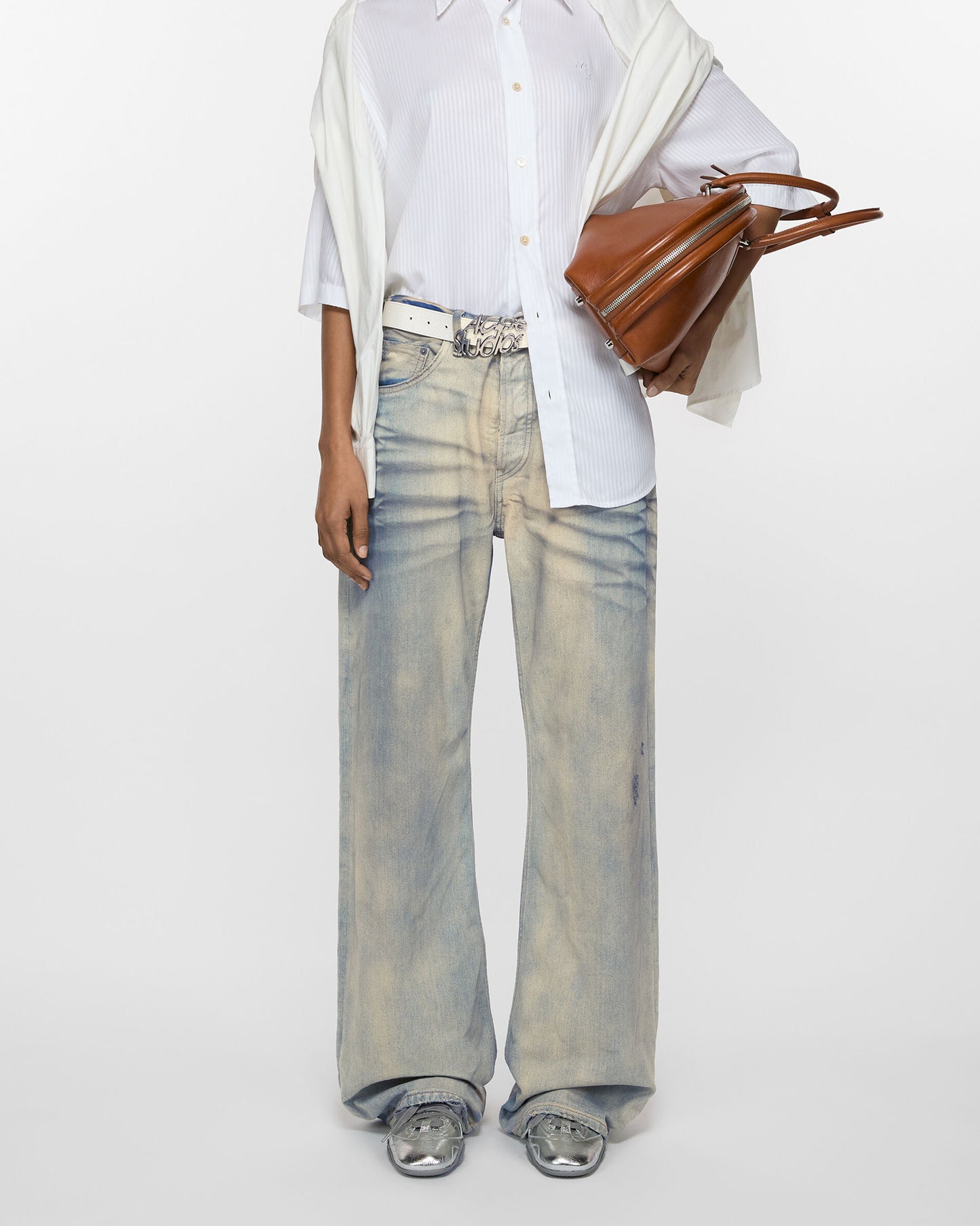 Acne Studios Lace-up Leather Silver/Grey