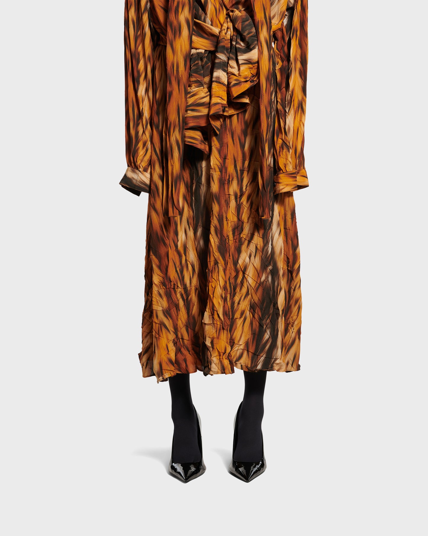 Balenciaga Knotted Dress Brown