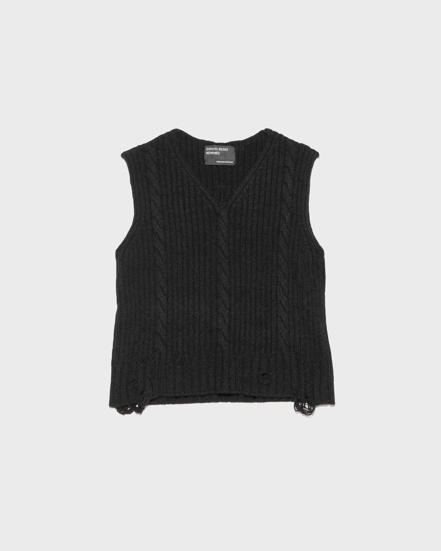 Enfants Riches Déprimés Fitted V-Neck Sweater Black
