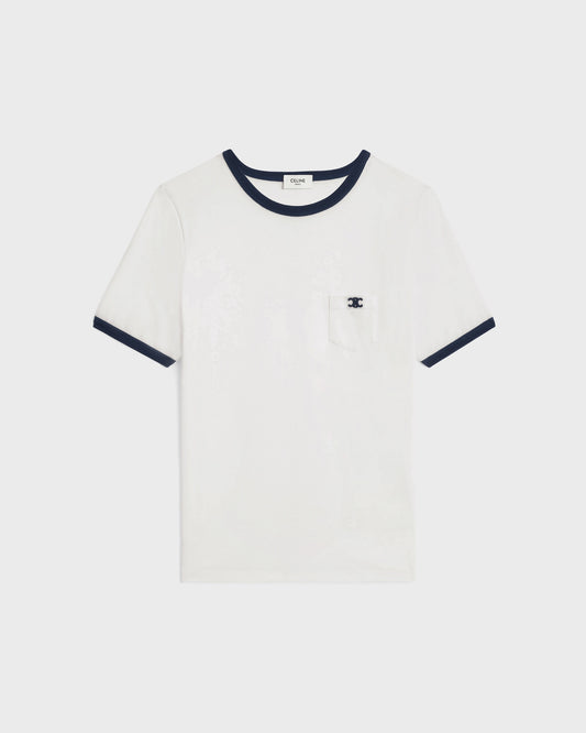 Celine 70’s Triomphe T-Shirt In Cotton Jersey Off White