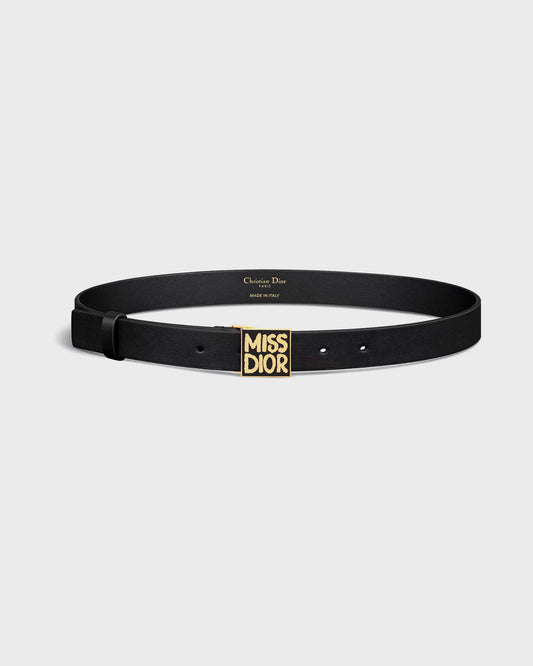 Dior Graffiti Belt Black Smooth Calfskin, 25 MM