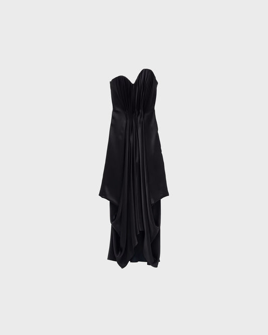 Alexander McQueen Draped Evening Dress in Black