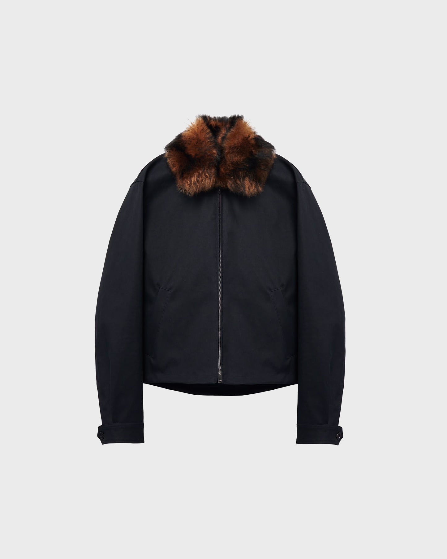 Alexander McQueen Shearling Detail Blouson in Black/brown