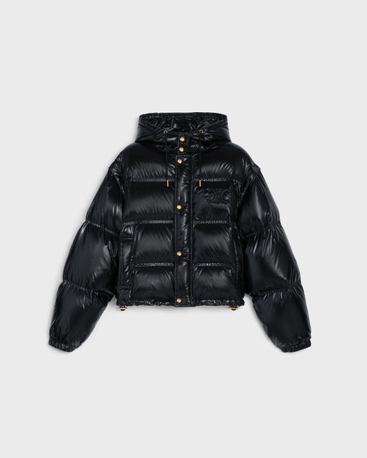 Celine Cropped Triomphe Down Jacket In Lightweight Nylon