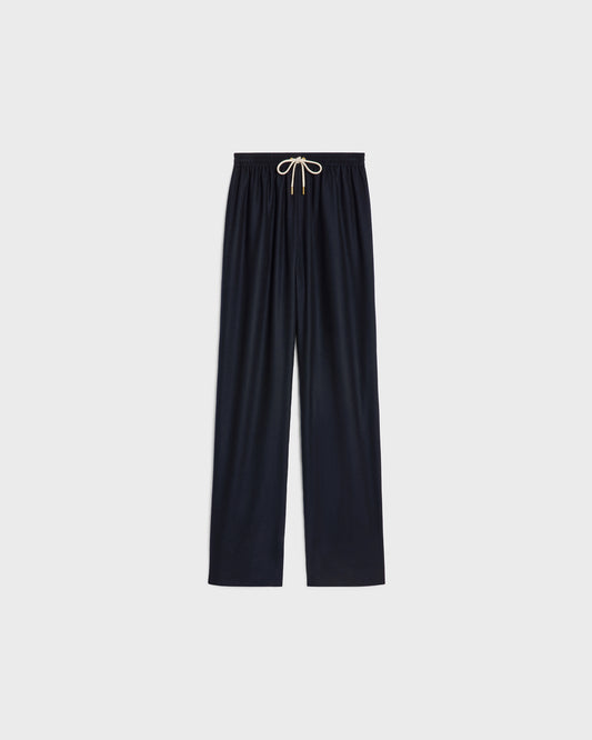 Celine Straight Jogging Pants In Cashmere Flannel Navy