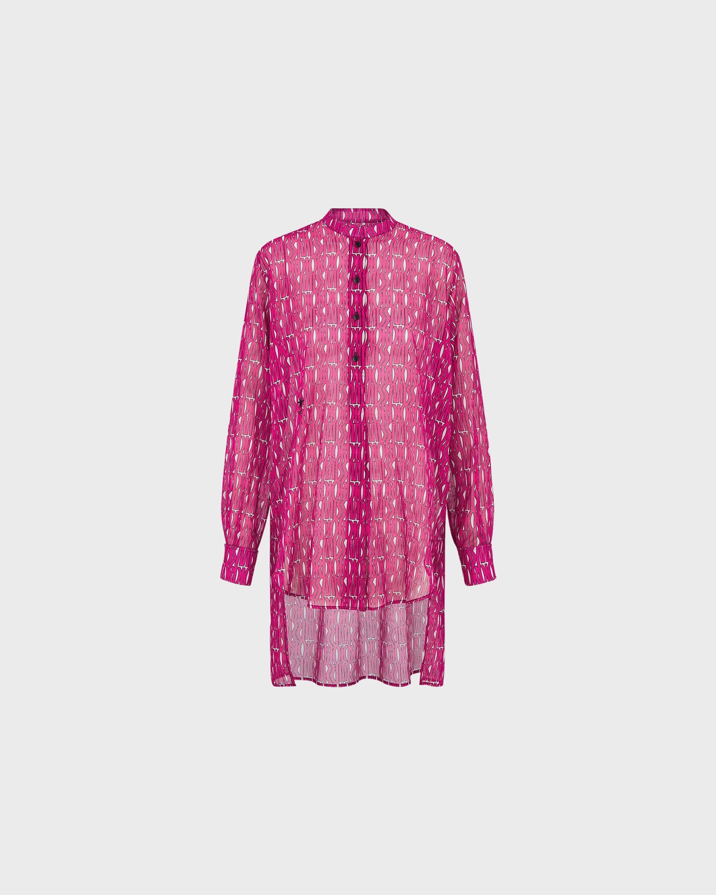 Dior Blouse White Cotton Muslin with Fuchsia Miss Dior Allover Motif