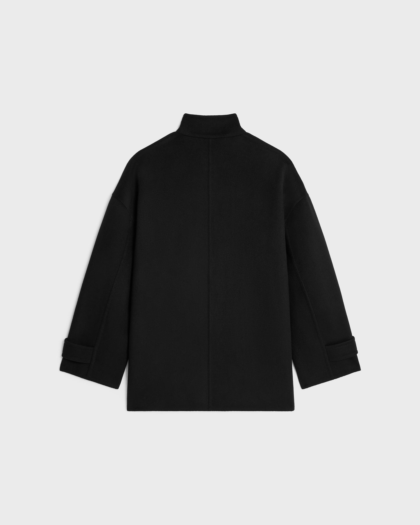 Celine Egg Coat In Double Face Wool Noir