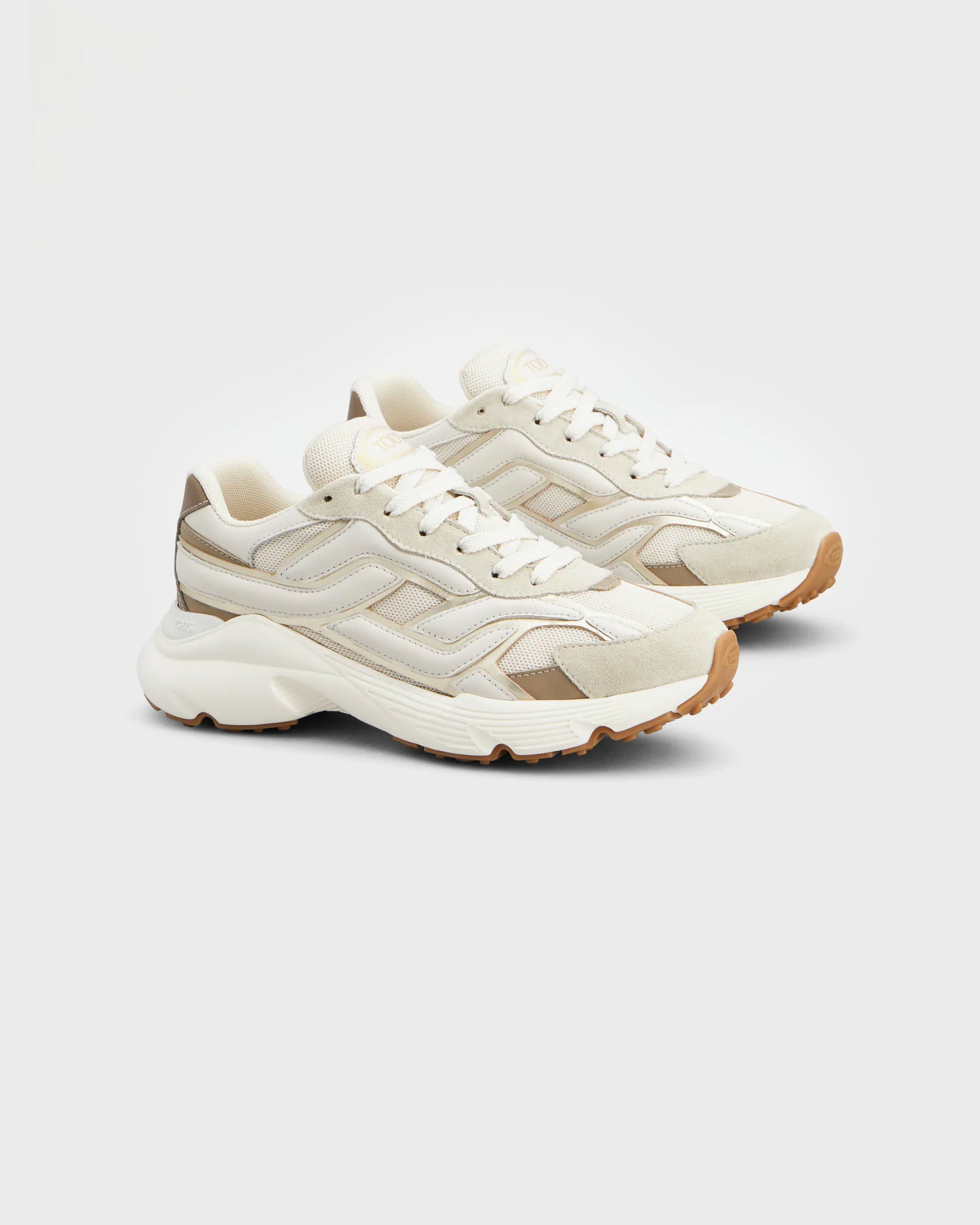 Tod's Sneakers Beige White Gold