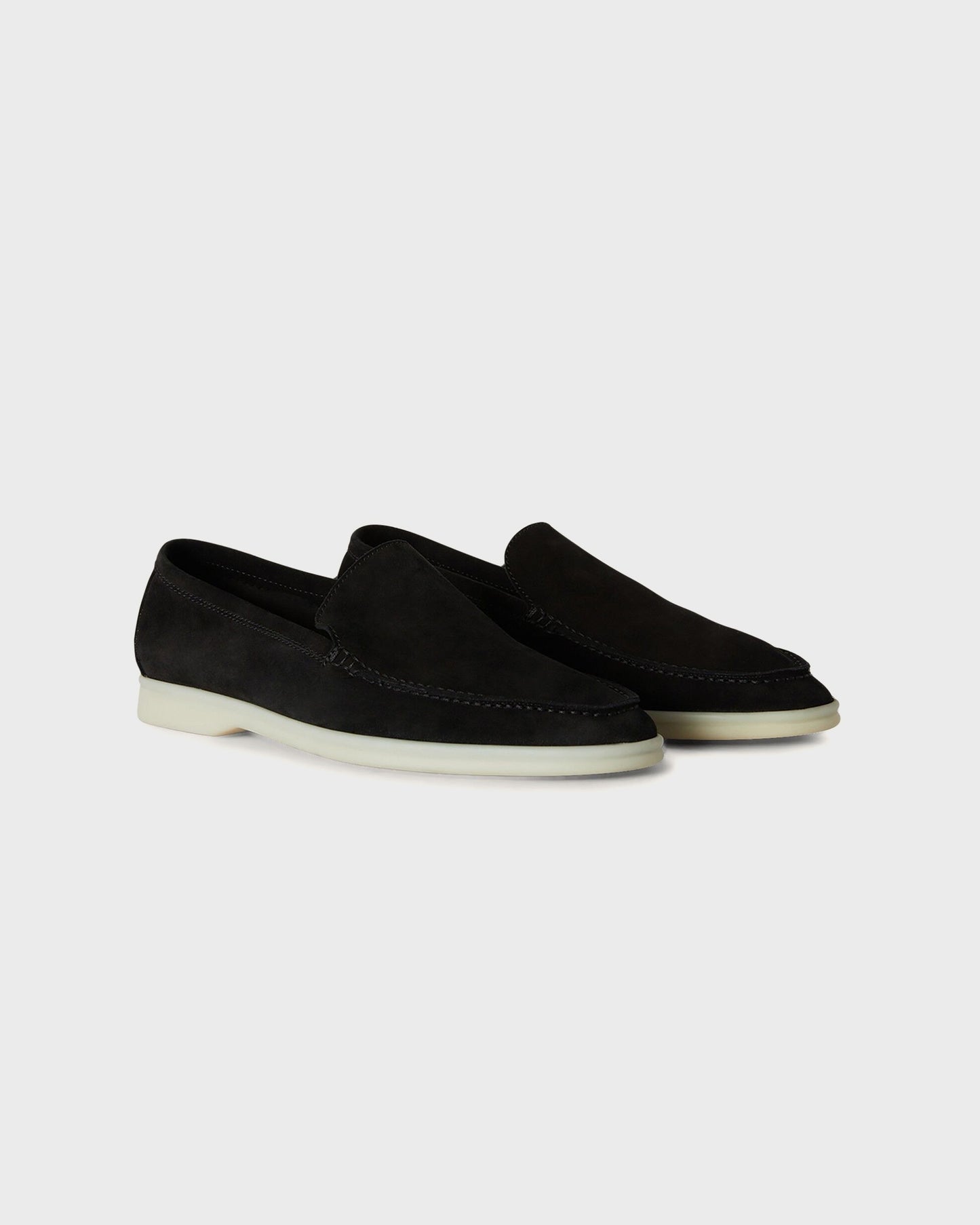 Loro Piana Summer Walk Loafers Black