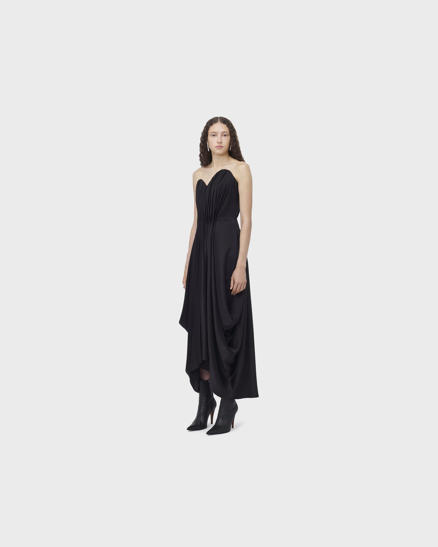 Alexander McQueen Draped Evening Dress in Black