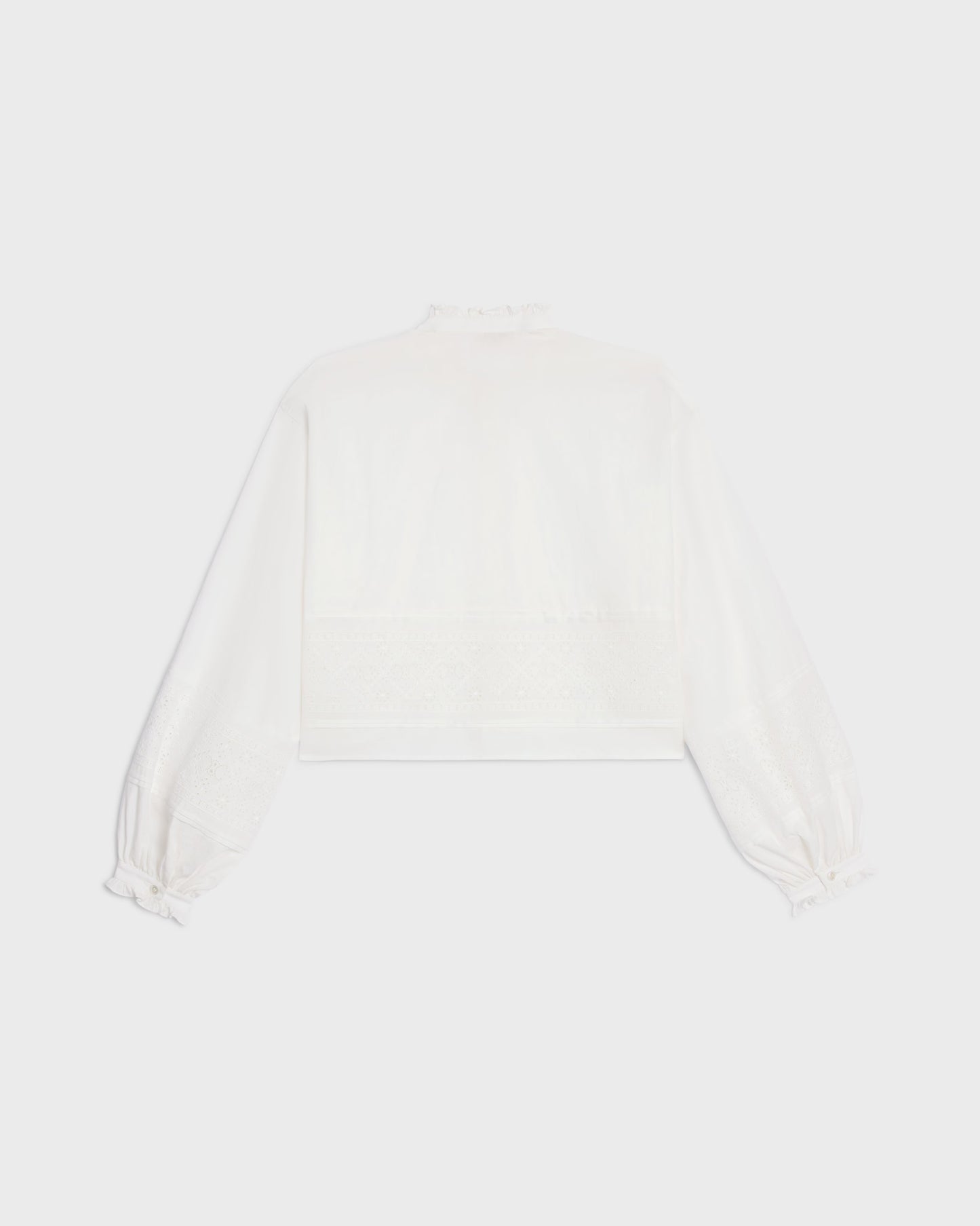 Celine Embroidered Shirt Linen Cotton Cloth Ivory