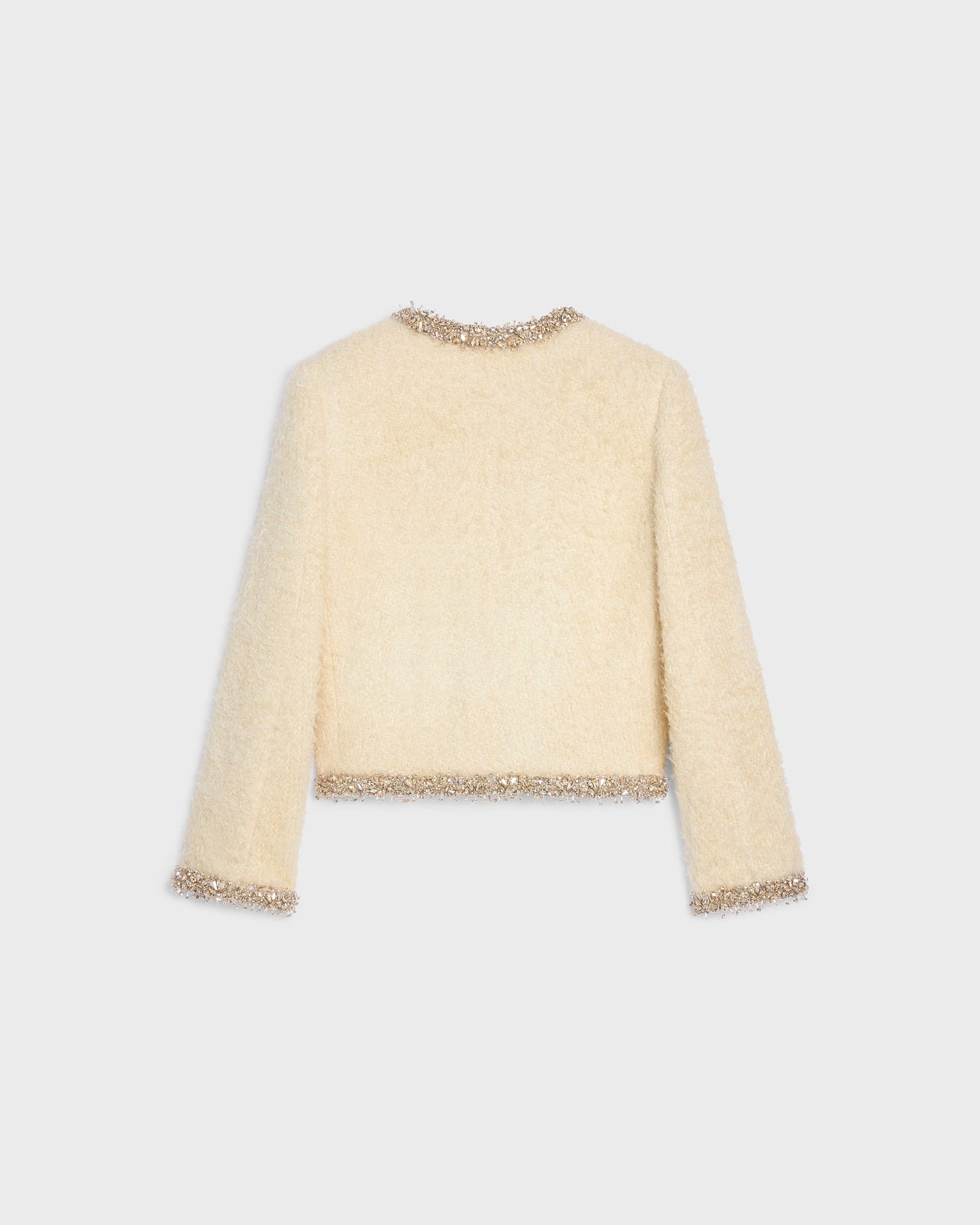 Celine Embroidered Chelsea Jacket Silk Natté Chardonnay
