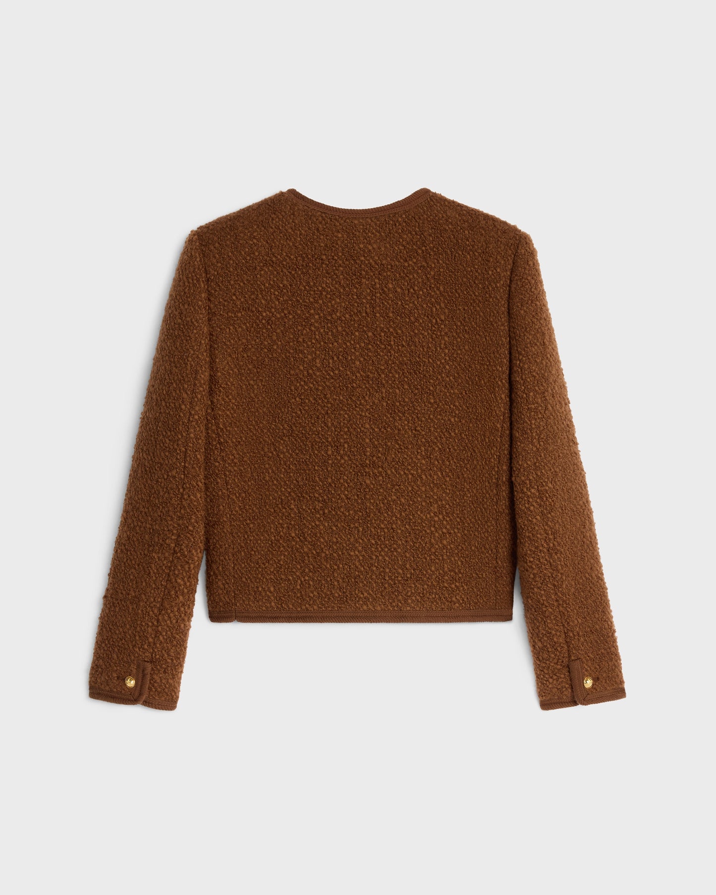 Celine Chelsea Jacket In Mohair Wool Tweed Noisette