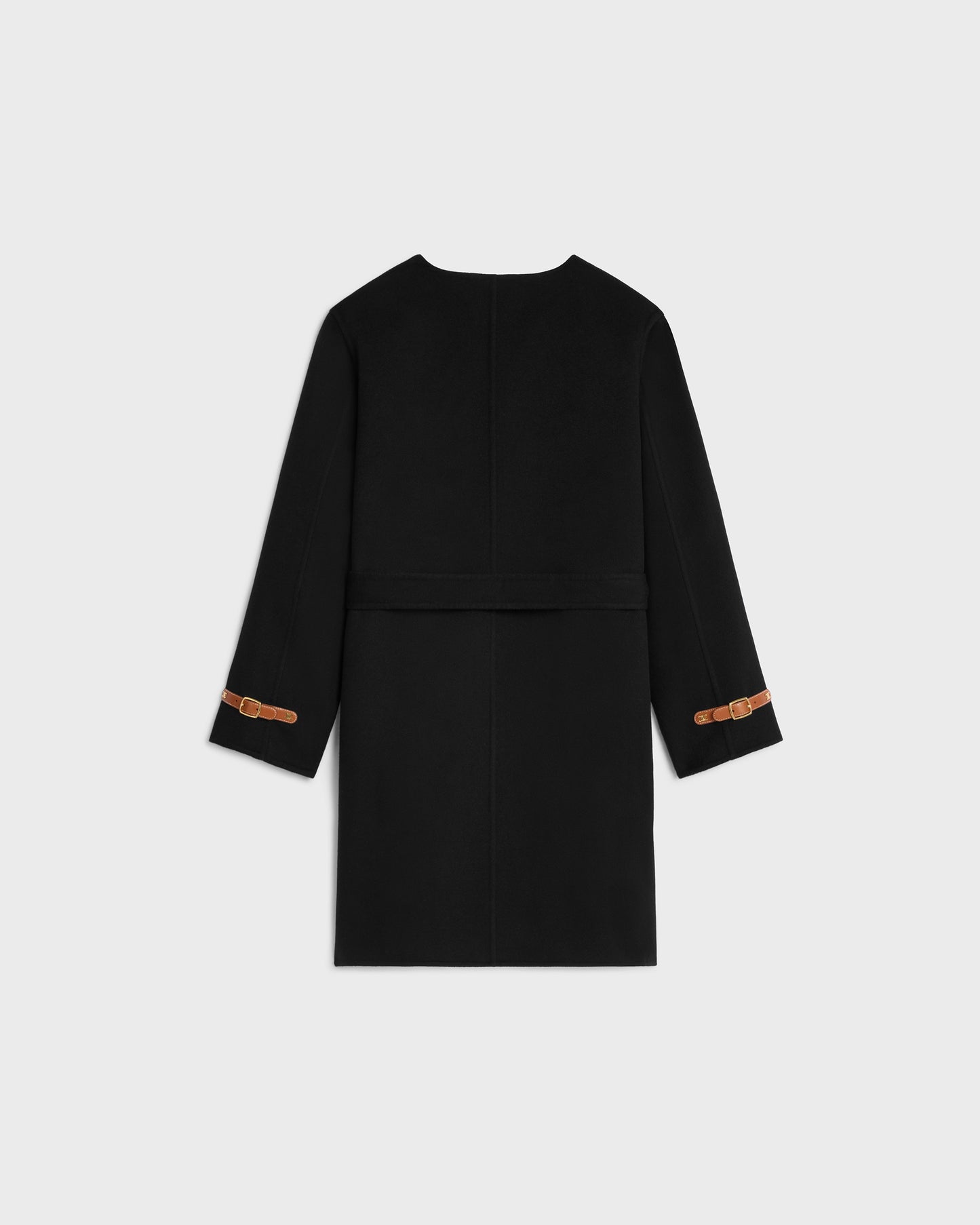 Celine Bathrobe Coat In Double Face Cashmere Black