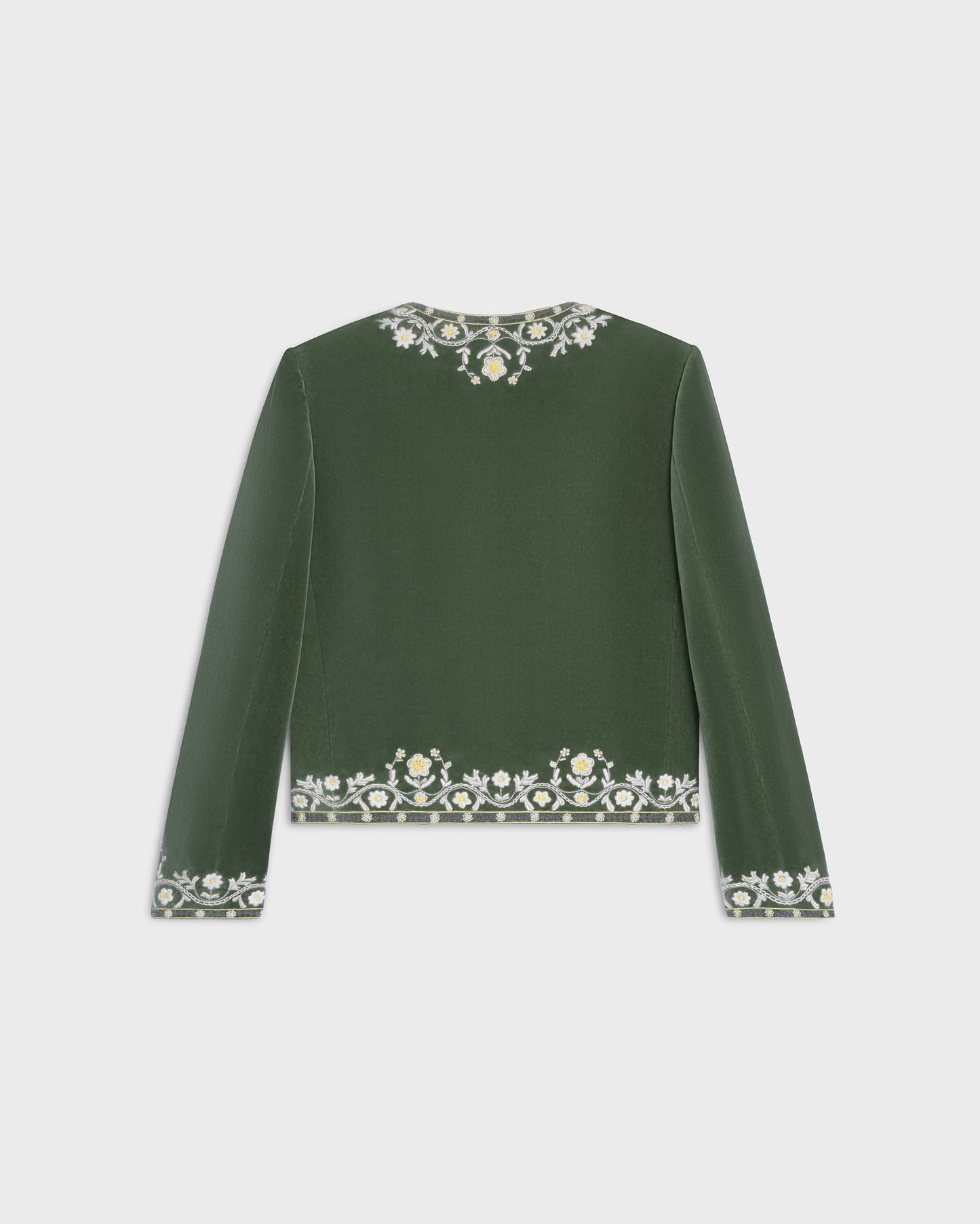Celine Embroidered Chelsea Jacket Velvet Cypres