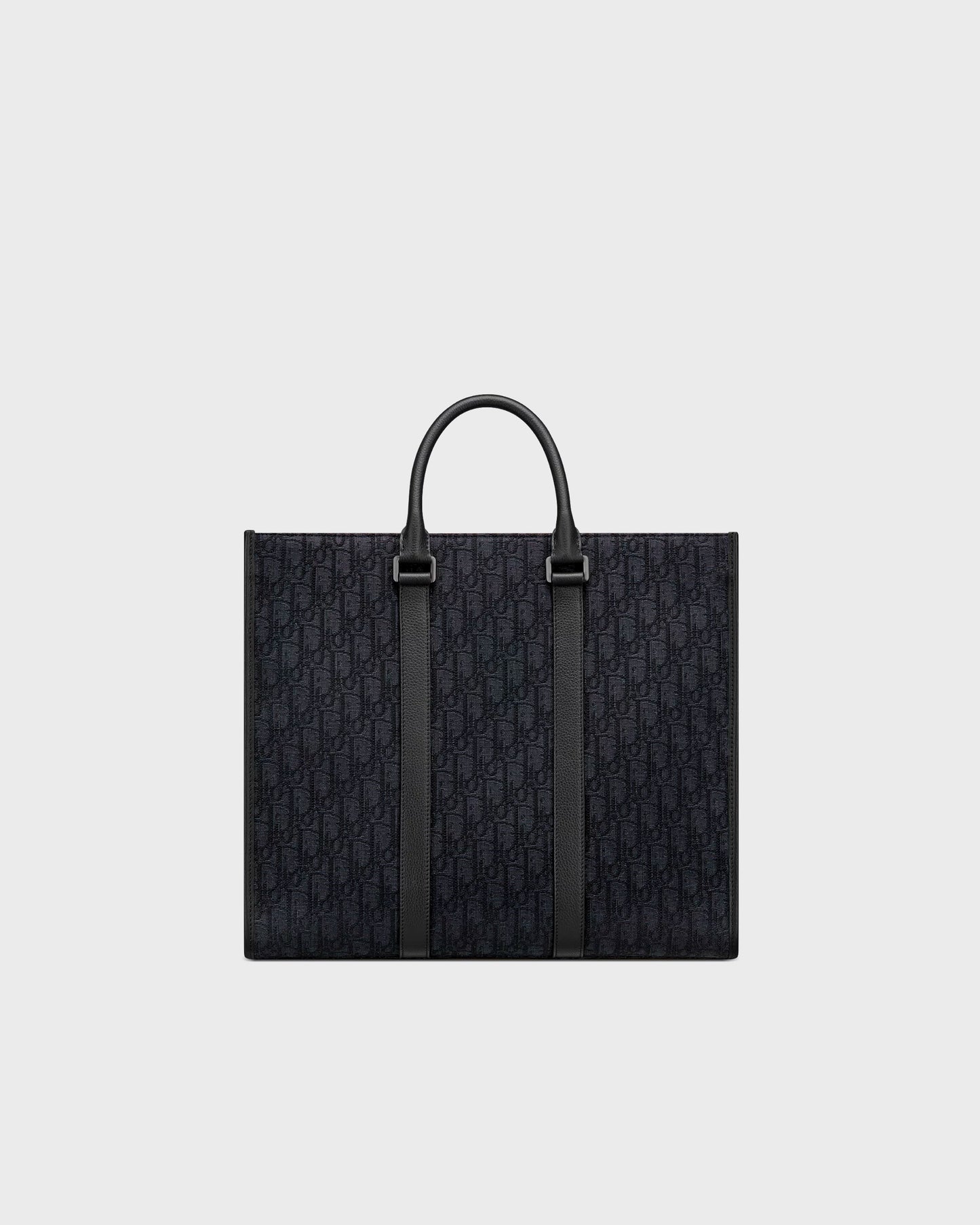 Dior East-West Tote Bag Black Dior Oblique Jacquard and Black Grained Calfskin