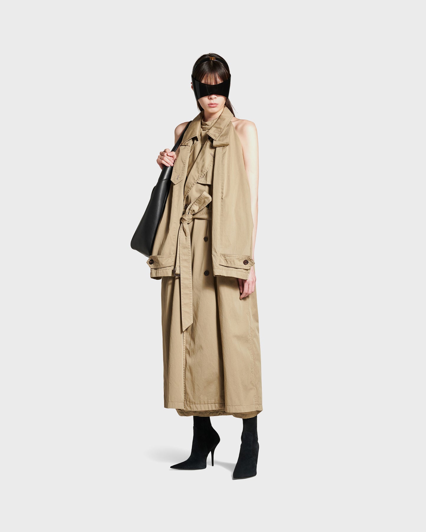 Balenciaga Suspended Trench Dress Beige