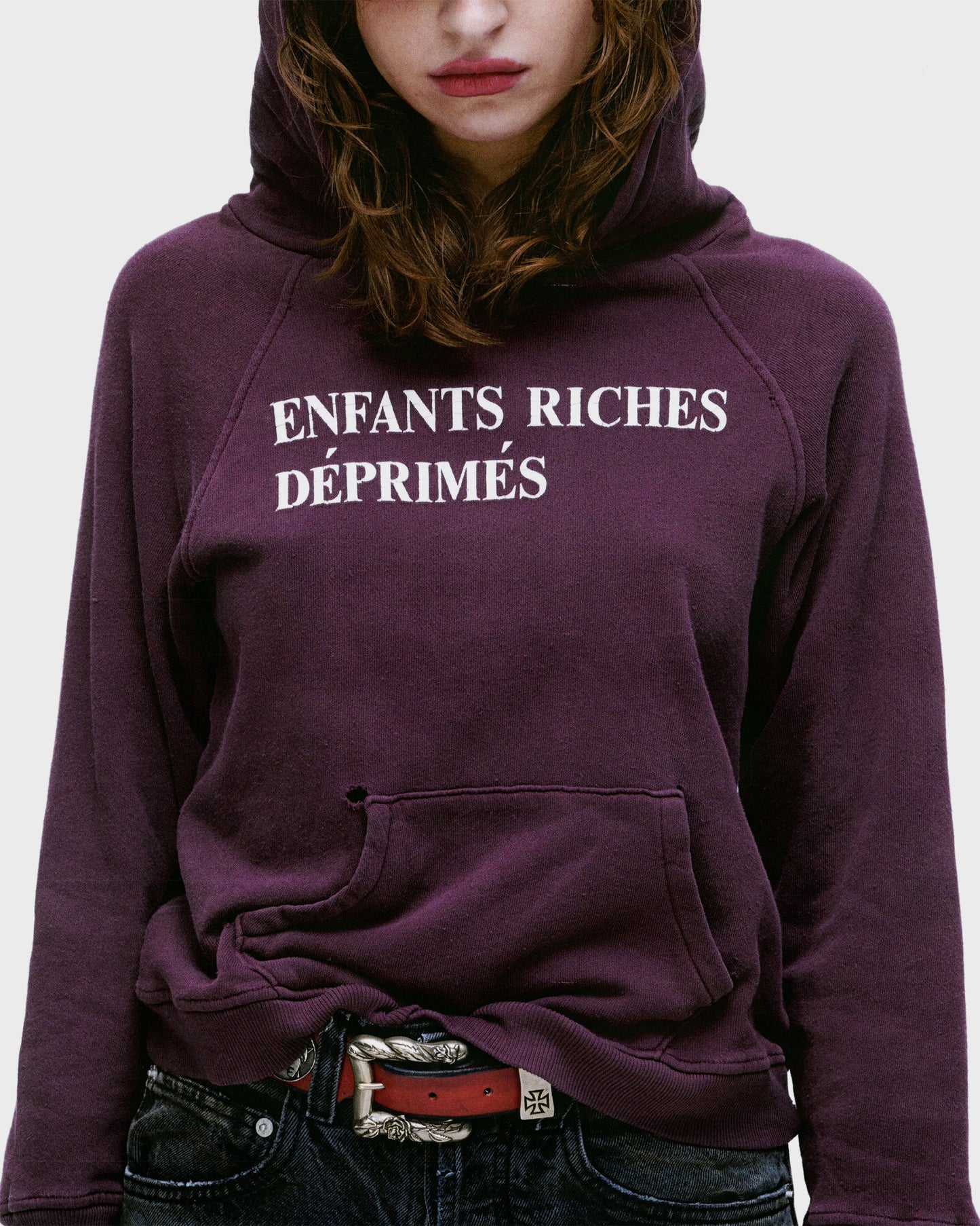 Enfants Riches Déprimés Classic Logo Shrunken Hoodie Mud Red