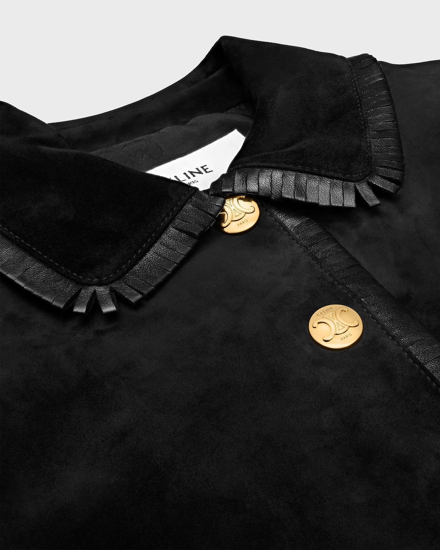 Celine Straight Blouson Jacket Suede Black