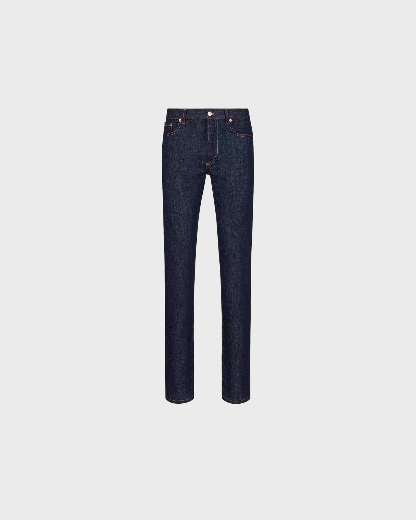 Dior Long Slim-Fit Oblique Jeans Blue Raw Cotton Denim