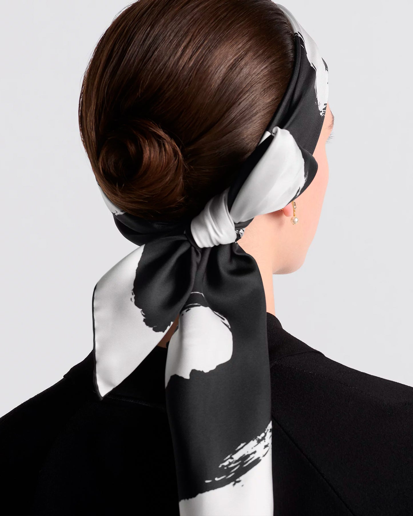 Miss Dior Graffiti 90 Square Scarf White and Black Silk Twill