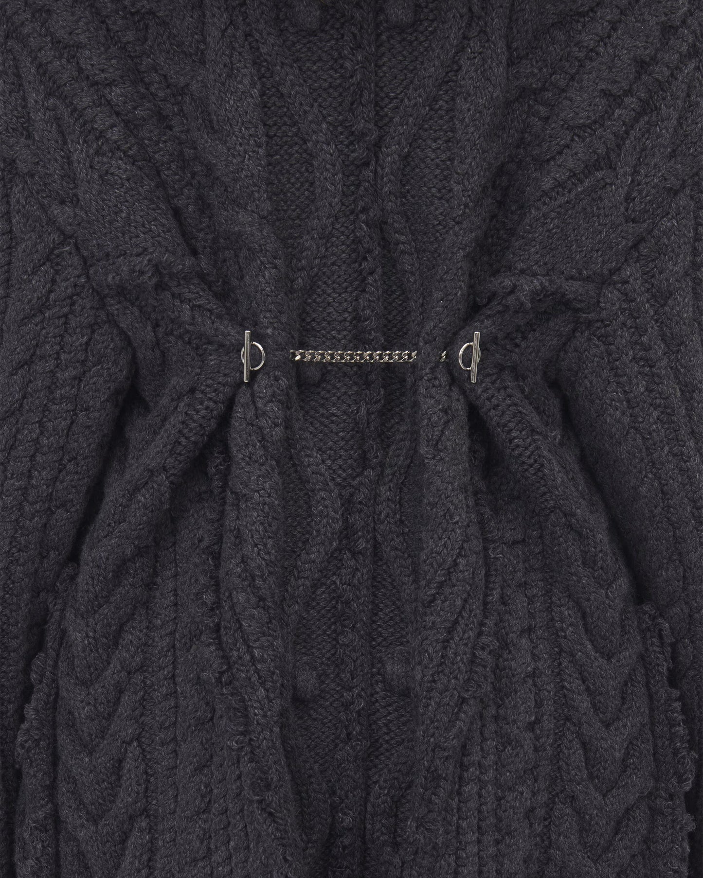 Alexander McQueen Oversized Cable Knit Cardigan in Grey Melange