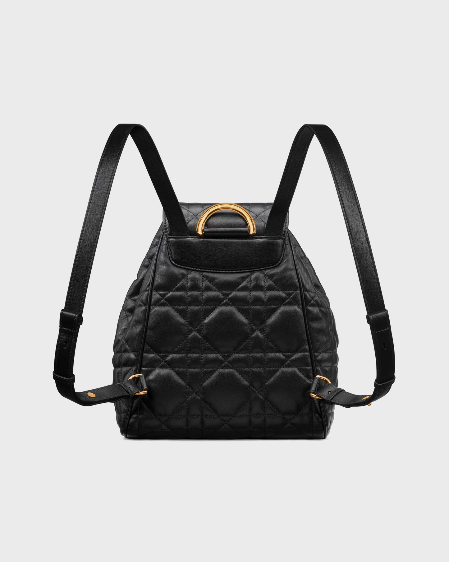 Dior Medium Caro Backpack Black Macrocannage Lambskin