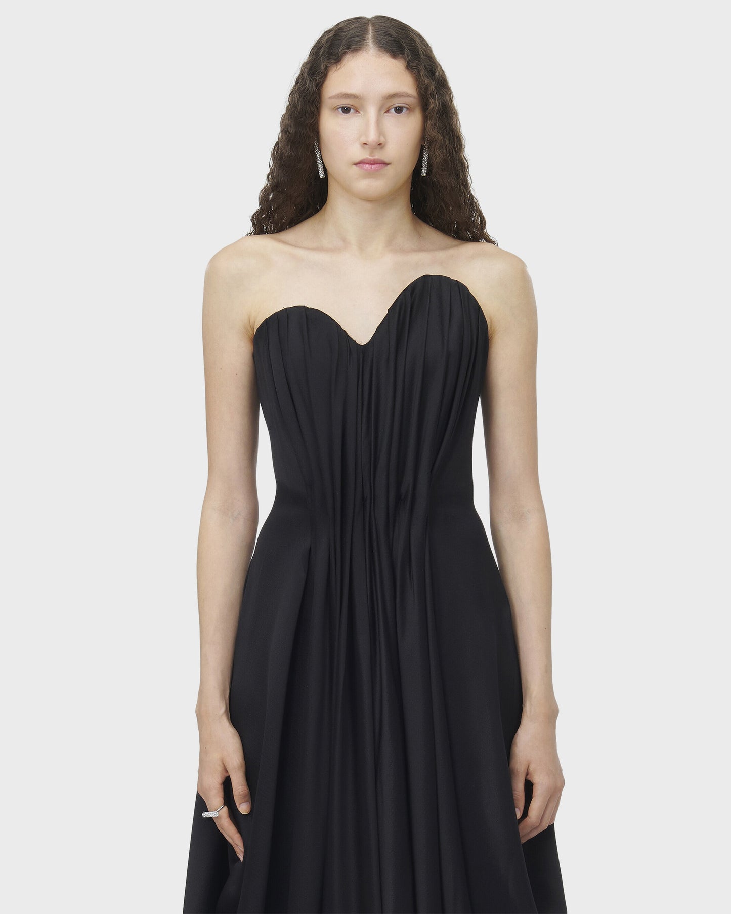 Alexander McQueen Draped Evening Dress in Black